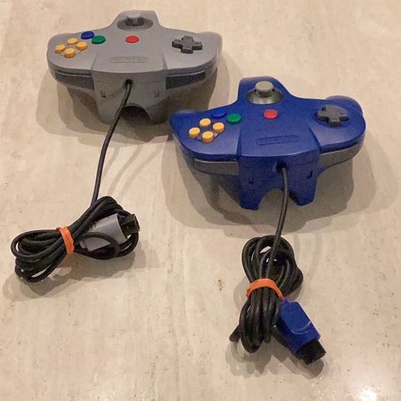 Nintendo 64 Controllers Original N64 Controller Lot Of 2 Blue Grey - Picture 5 of 16